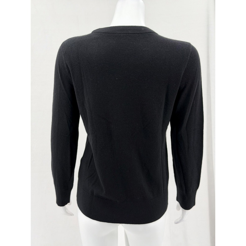 Kate Spade Sweater Womens Medium Black Embellished‎ Do Wonders Holiday Designer - Picture 5 of 9
